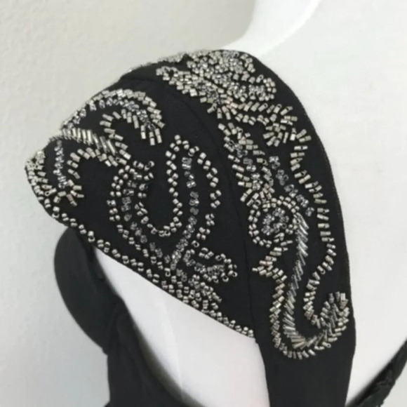 Guess One Shoulder Black Beaded Corset Camisole Top - Picture 4 of 10